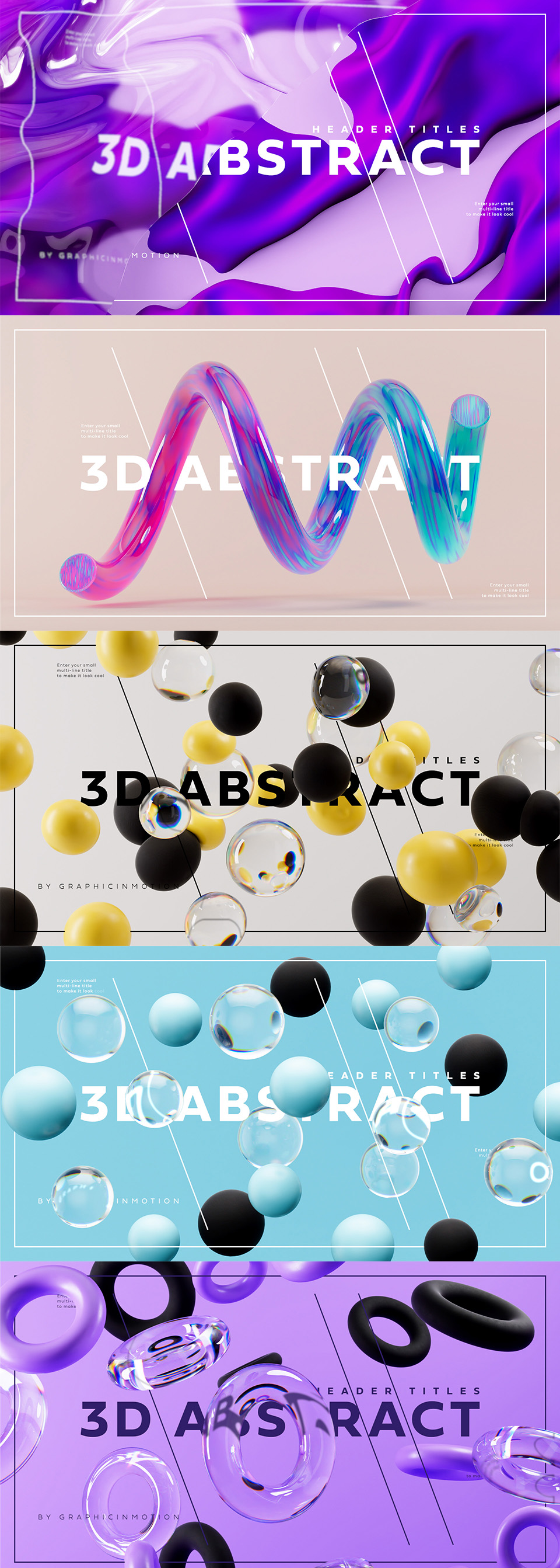 Abstract 3D Titles Pack - 2